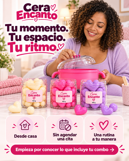 Kit de Depilación Profesional en Casa — Olla Calentadora + Cera española encanto🌸