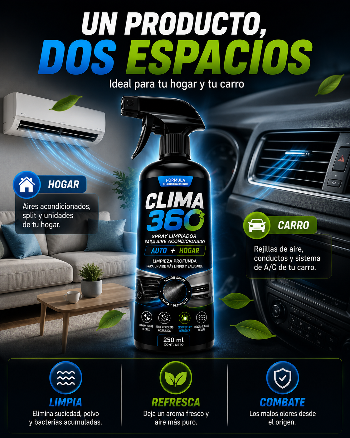 🫧Limpiador De Aire 2 en 1 - Clima 360🫧