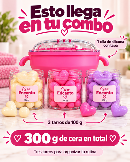 Kit de Depilación Profesional en Casa — Olla Calentadora + Cera española encanto🌸