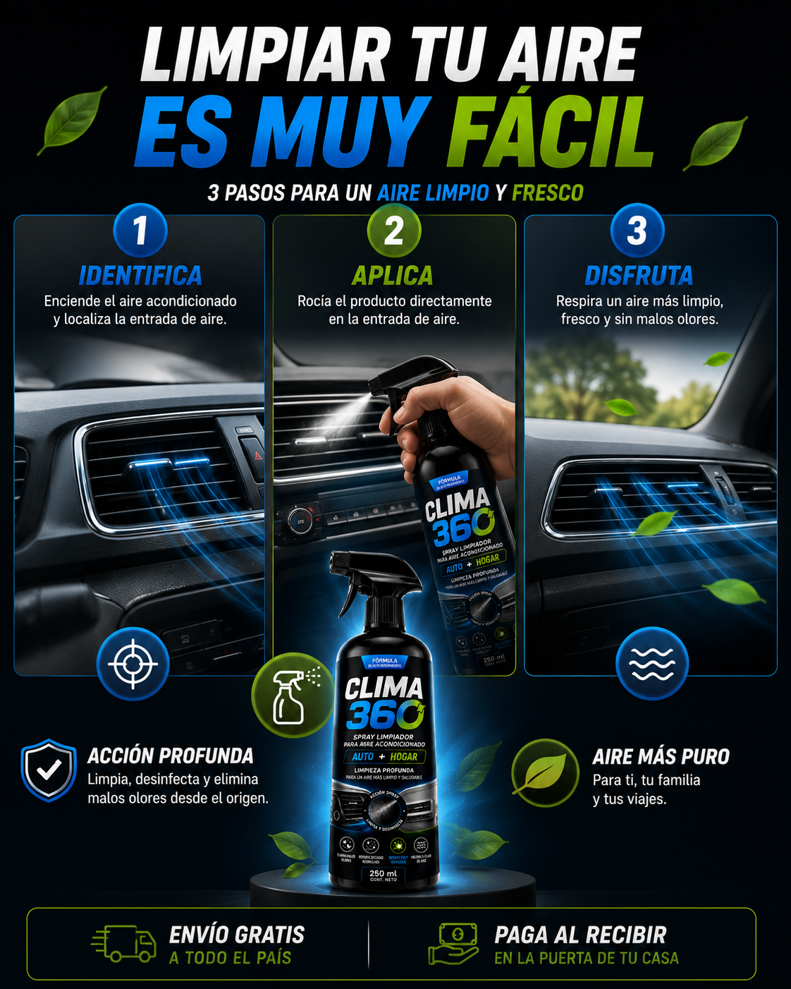 🫧Limpiador De Aire 2 en 1 - Clima 360🫧