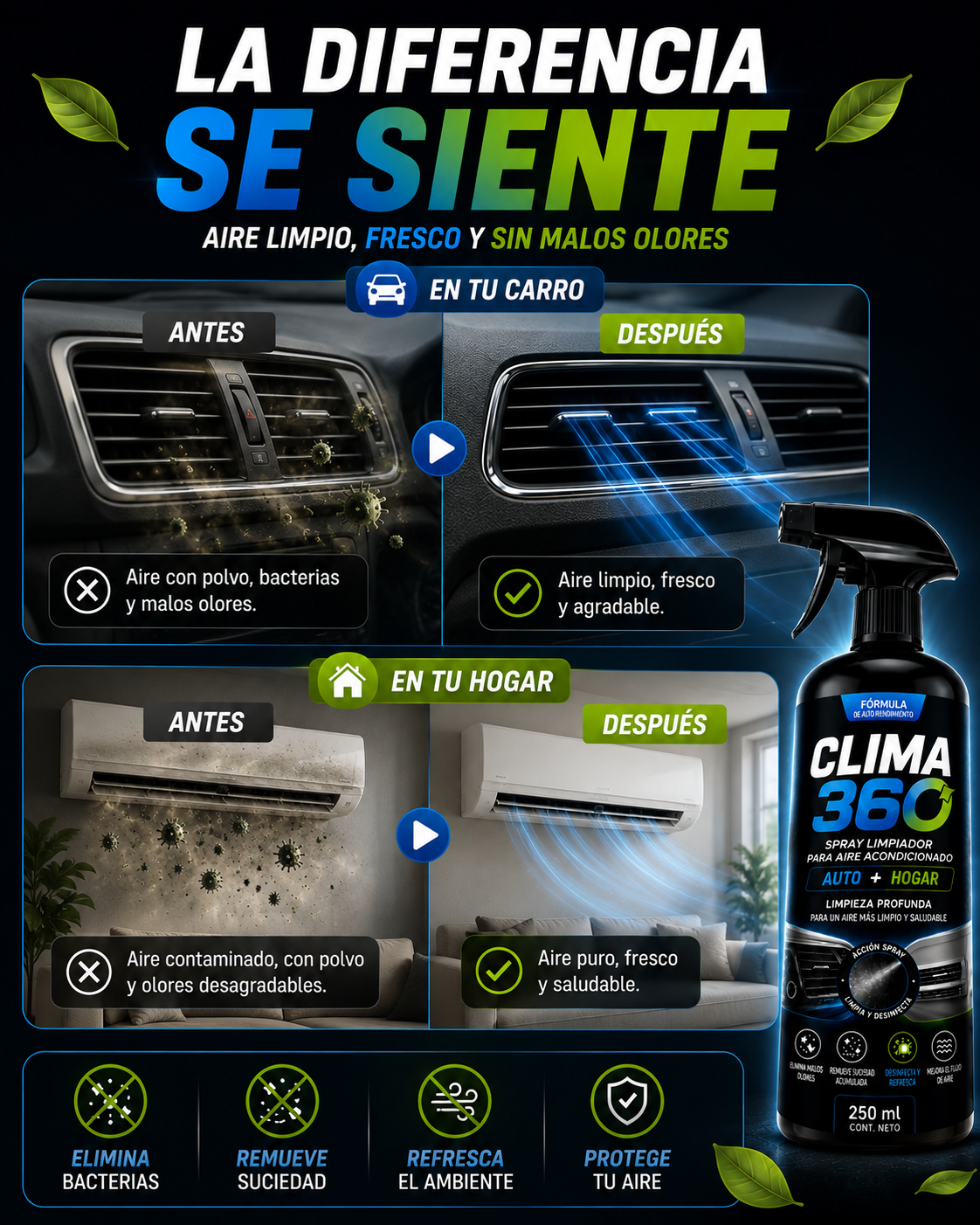 🫧Limpiador De Aire 2 en 1 - Clima 360🫧