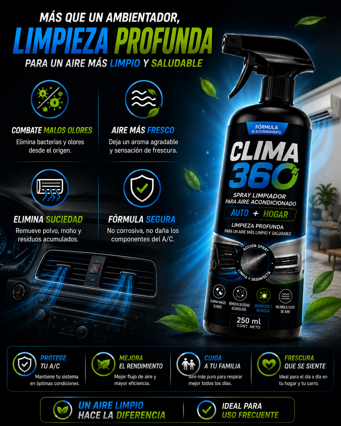 🫧Limpiador De Aire 2 en 1 - Clima 360🫧
