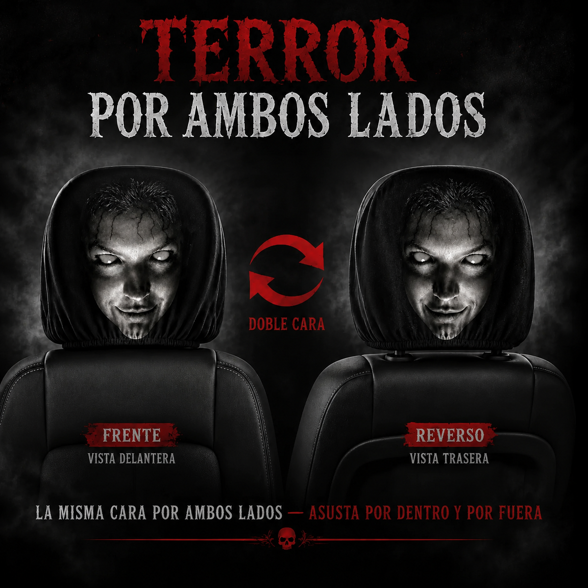 Reposacabezas del Terror Doble Cara Hiperrealista