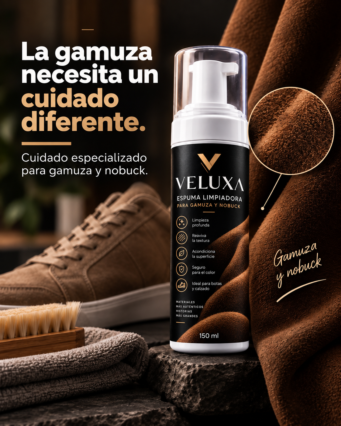 VELUXA – Renueva y Cuida tu Gamuza Como Nueva