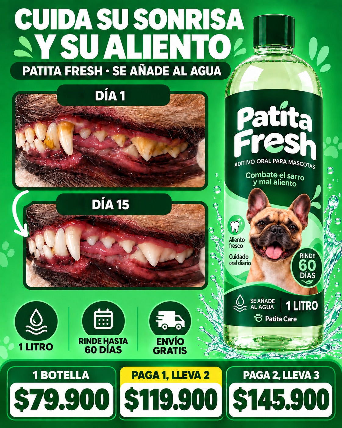 Patita fresh -elimina sarro y mal aliento